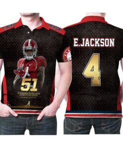 Eddie Jackson #4 Alabama Crimson Tide Football Team 3D Allover Print Polo Shirt for Fans and Gift