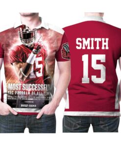 Eddie Smith #15 Football Legend from Alabama Crimson Tide 3D Allover Print Polo Shirt For Fans and Gift