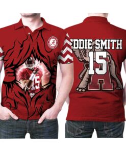 Eddie Smith #15 Football Legend from Alabama Crimson Tide Gift Polo Shirt For Fans