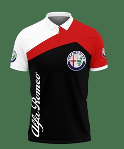 Edgy in Red: 3D Printed Alfa Romeo TTT-HT Polo Shirt Ver 1 with Personalized Design