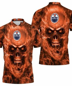 Edmonton Oilers NHL Skull 3D All Over Print Polo Shirt - Breathable Fabric and Personalized Design
