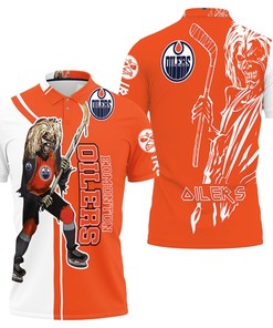 Edmonton Oilers Zombie 3D All Over Print Polo Shirt - All Over Print Polo T-Shirt with 3D Printed Design