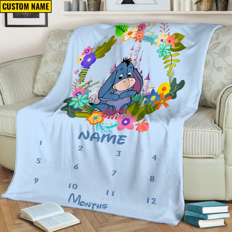 Eeyore Birthday Fleece Blanket - Personalized Disney Winnie The Pooh Gift - Image 3