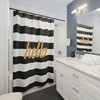 Elegant Black & Gold Striped Shower Curtain for a Luxurious Bathroom - Gold Decor Included