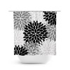 Elegant Black and Gray Floral Shower Curtain, Girl Bathroom Decor with Custom Bathtub Curtain and Fabric Material