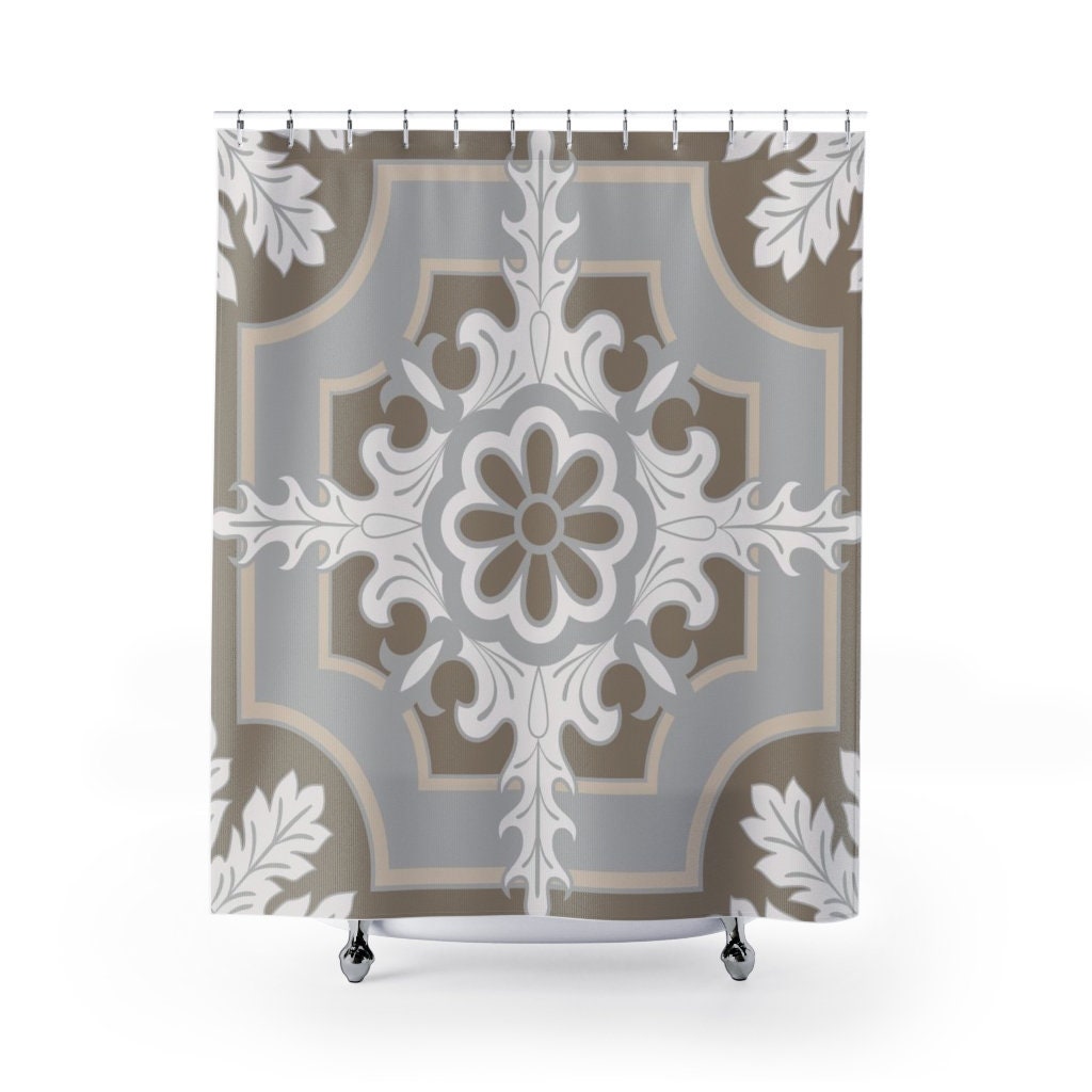 Elegant Contemporary 71 x 71 inch Shower Curtain for College Dorm & Bathroom Decor - Bath Curtain Included