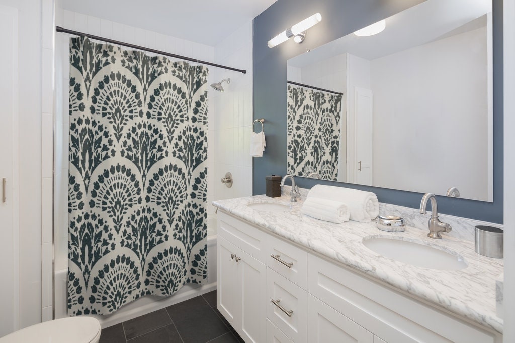 Elegant Contemporary Shower Curtain for a Chic Bathroom, 71 x 71 inch Curtain - Image 2