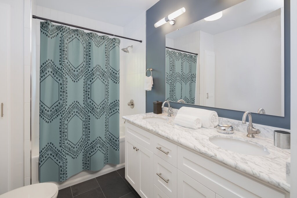 Elegant Contemporary Shower Curtain with a Unique Design, 71 x 71 inch Curtain - Image 2
