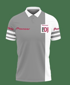 Elegant Grey 3D Printed Pioneer DJ Nth-Lt Polo Shirt: Ver 1