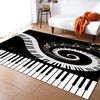 Elegant Piano Keys Staff Vortex Area Rug for Music Lovers' Living Room and Bedroom