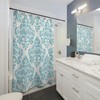 Elegant Vintage Damask Print Shower Curtain with Abstract Baroque Design, Personalization Available