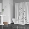 Elegant and Feminine Black and White Nude Woman Silhouette Shower Curtain | Minimalist Bathroom Decor for Women