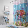 Elephant Shower Curtain, Boho Indie Bathroom Decor with Vintage Shower Curtains Print