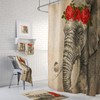 Elephant Shower Curtain with Elegant Vintage Floral Accents