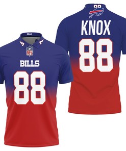 Elite NFL American Football Team - Dawson Knox #88 Buffalo Bills Great Player Royal Color Crash 3D Polo Shirt