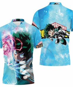 Embrace the Power of Midoriya Izuku's Thunderous Quirks with 3D All Over Print Polo Shirt for Fans