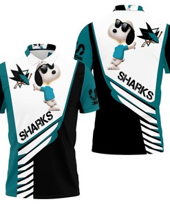 Embrace the cute side with San Jose Sharks Snoopy For Fans 3D All Over Print Polo Shirt