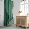 Emerald Ombre Wavy Scandinavian Abstract Shower Curtain - Minimalist Mid Century Modern and Contemporary Decor