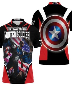 Emergence of Captain America with The Falcon New Captain America 3D All Over Print Polo Shirt