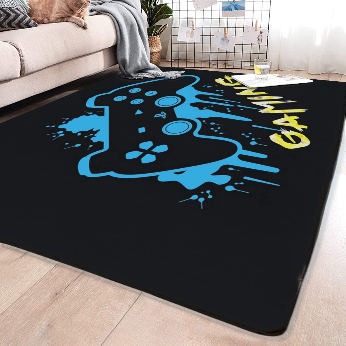 Enhance Your Game Room Decor with Large 3D Game Area Rugs - Non-Slip Gamer Carpet for Living Room and Bedroom
