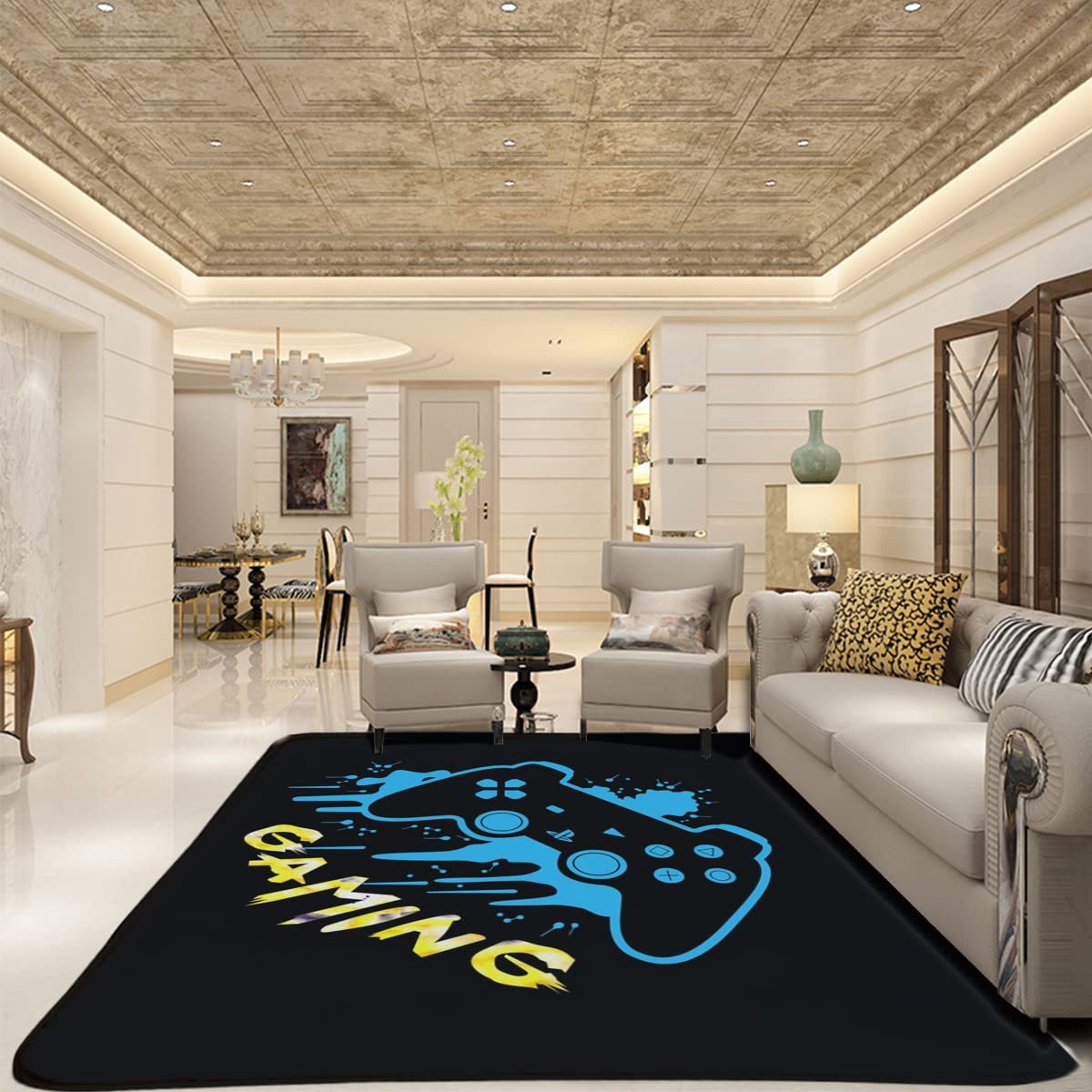 Enhance Your Game Room Decor with Large 3D Game Area Rugs - Non-Slip Gamer Carpet for Living Room and Bedroom - Image 3