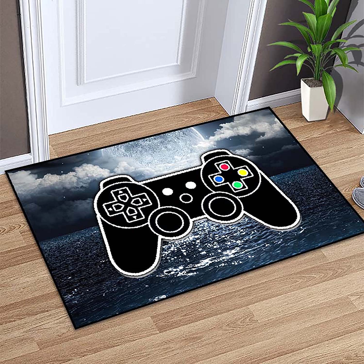 Enhance Your Modern Playroom or Bedroom Decor with Colorful Video Game Rug: 3D Printed Gamepad Controller Area Rugs - Image 2