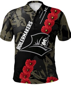 Enjoy a Floral Look with the NCAA Purdue Boilermakers Providence Friars Red Flowers Polo Shirt with Breathable Fabric
