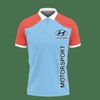 Enjoy a day out in the sun without breaking a sweat with this Light Blue HYUNDAI N TCR TNT-HT Polo Shirt Ver 1