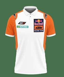 Enjoy a relaxing day out in the sun with this White 3D Printed Ktm Racing Nth-Nh Polo
