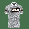 Enjoy some off-road fun with this Grey 3D Printed Ktm Racing Nct-Ht Polo Shirt Ver 1 made of Breathable Fabric