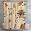 Exotic Plant Shower Curtain, Abstract Floral Bathroom Decor, Bohemian Bath Art