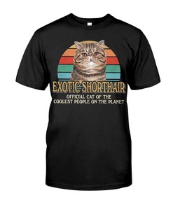 Exotic Shorthair Funny T-Shirt, Hoodie & Crewneck Sweatshirt - Official Cat Of Cool People Plus Cats Shirts For Women