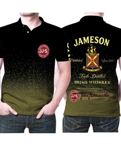Experience the Flavor of Jameson Irish Whiskey with Wine-themed Polo Shirt featuring Triple Distilled Logo
