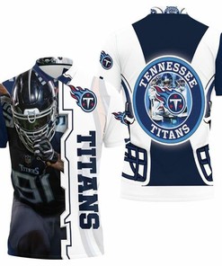 Experience the Ultimate Titans AFC South Super Bowl Style with this Cameron Wake #91 3D Polo Shirt!
