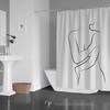 Expressive Black and White Nude Body Shower Curtain | Minimalist Scandinavian Bathroom Decor