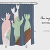 Extra Thick Cactus Shower Curtain, Abstract Plant Art for Bathroom Decor, Customizable Sizes