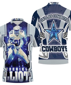 Ezekiel Elliott Dallas Cowboys NFC East Division Champions Super Bowl 2021 All Over Print Polo Shirt