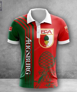 FC Augsburg Bundesliga Squad 3D All Over Print Polo Shirt - Breathable Fabric with Athleisure Collar
