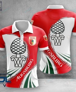 FC Augsburg Football Polo Shirt - All Over Print Polo T-Shirt with Breathable Fabric and Athleisure Collar