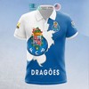 FC Porto Blue and White Dragoes Polo Shirt - All Over Print Polo T-Shirt with 3D Printed Design