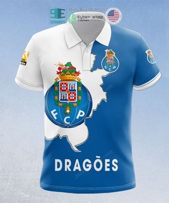 FC Porto Blue and White Dragoes Polo Shirt - All Over Print Polo T-Shirt with 3D Printed Design