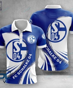 FC Schalke 04 Athleisure Style Football Polo Shirt - All Over Print Polo T-Shirt with Breathable Fabric
