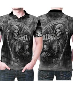 Face Your Fears with The Horror Death God Power Hell with Hourglass 3D All Over Print Polo Shirt