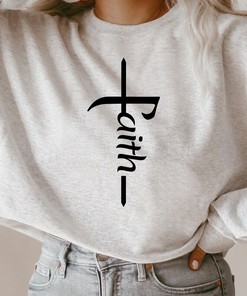 Faith Cross Tee - Christian Jesus Clipart Shirt