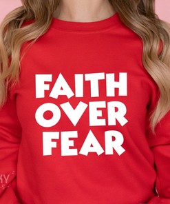 Faith Over Fear Minimalist T-Shirt with Christian Bible Design
