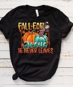 Fall For Jesus Christian Tee - Cross Sunflower Pumpkin Tee