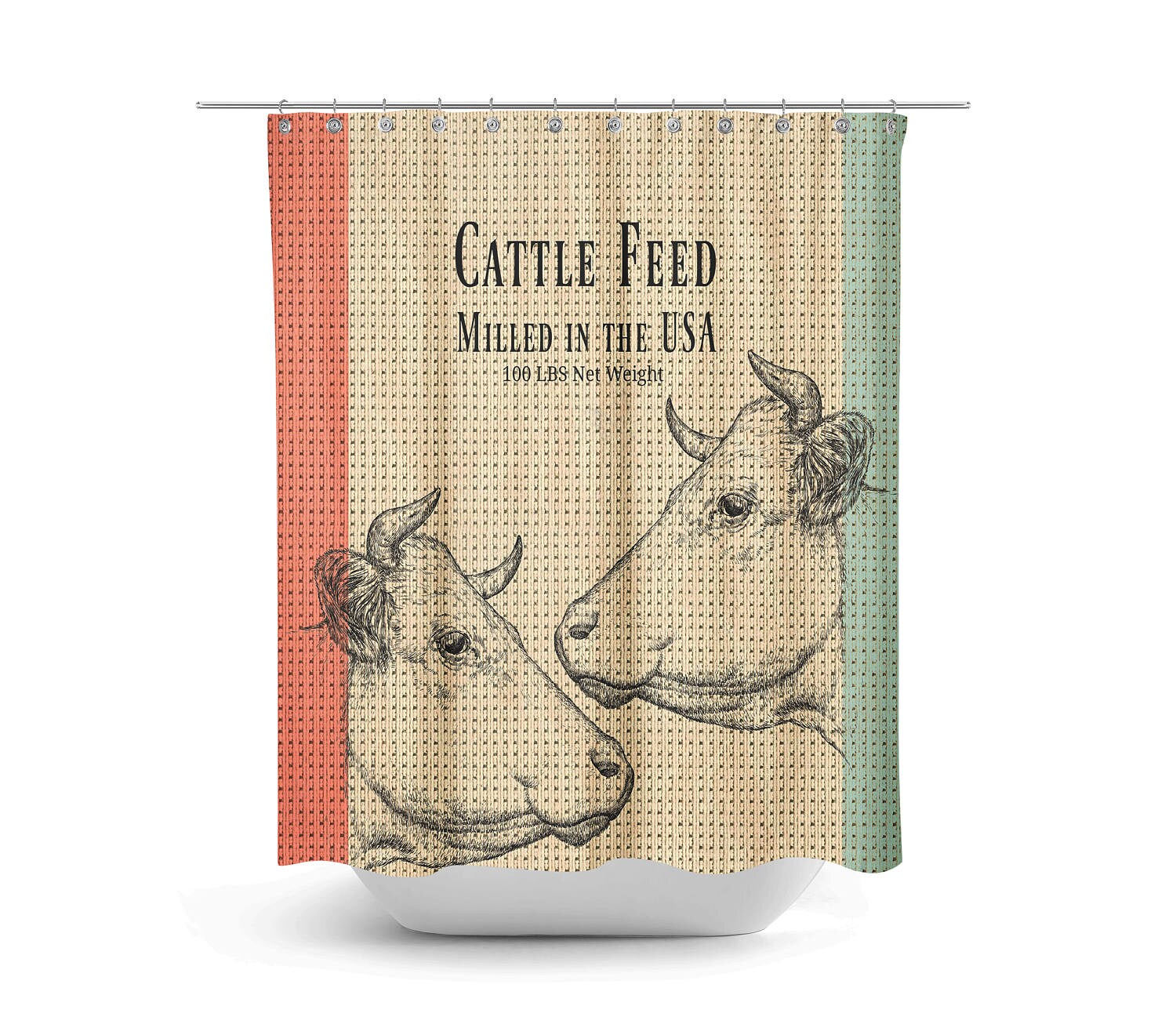 Farmhouse Shower Curtain with Cows, Ultra-Soft Bathtub Curtain with Farmhouse Design Elements - Image 3