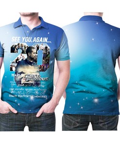 Fast And Furious Casts Signatures Memorial Polo Shirt - All Over Print 3D T-Shirt with Personalized Design