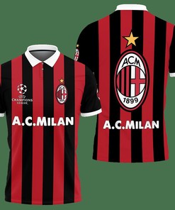 Feel Confident in Red: 3D Printed Ac Milan Nqp-Ht Polo Shirt Ver 1 with Personalized 3D Polo Shirt