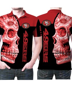 Feel Like A Winner with Our Sugar Skull San Francisco 49ers NFL Flower Pattern 3D All-Over Print Polo Shirt